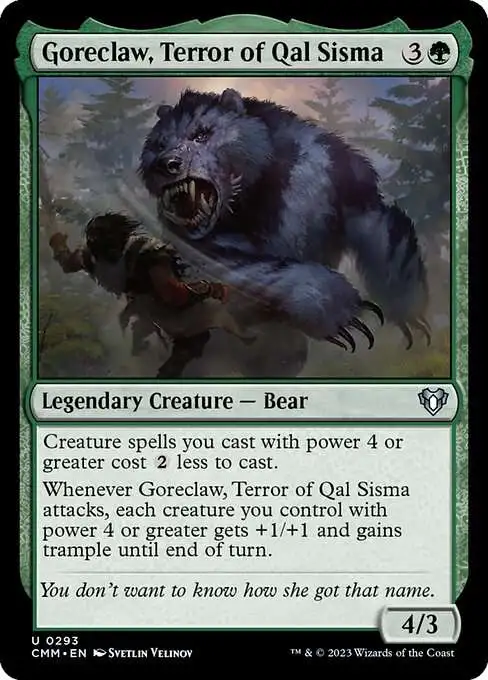 MtG Commander Masters Uncommon Goreclaw, Terror of Qal Sisma #293