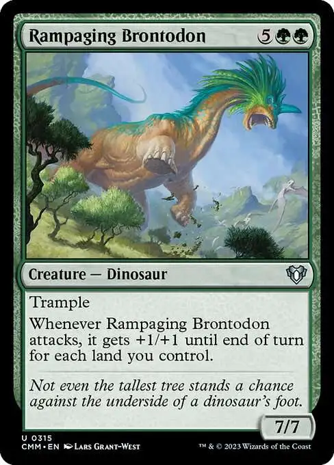 MtG Commander Masters Uncommon Rampaging Brontodon #315