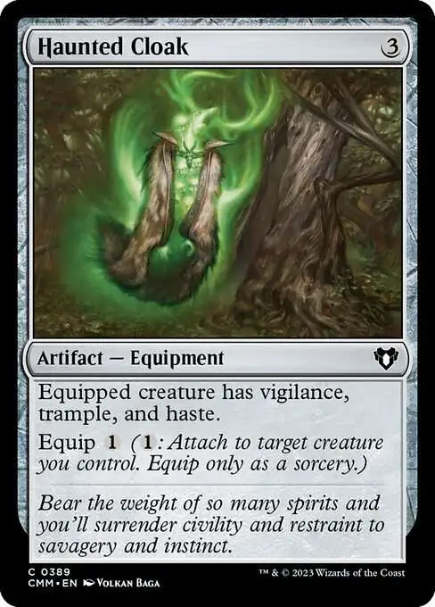 MtG Commander Masters Common Haunted Cloak #389