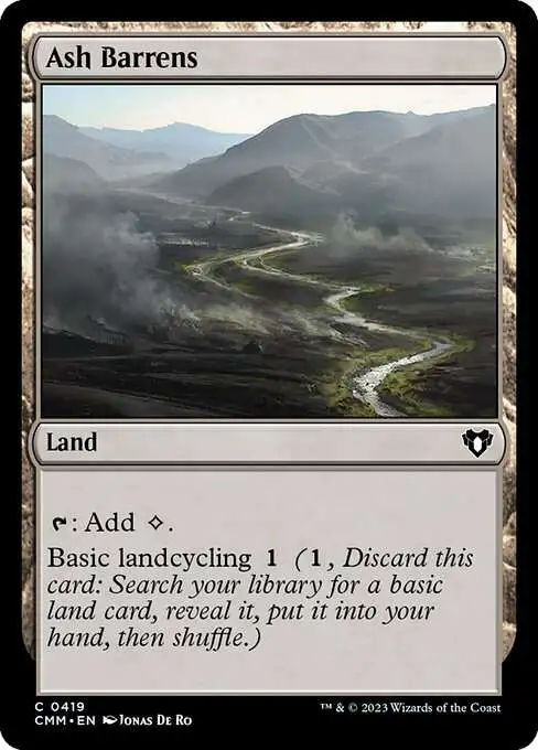 ash mtg card Magic The Gathering Commander Masters Single Card Common Ash Barrens 419