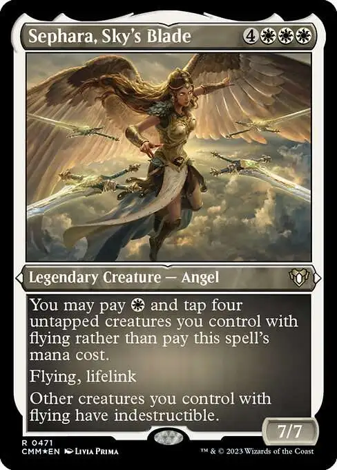 MtG Commander Masters Rare Sephara, Sky's Blade #471 [Etched FOIL]