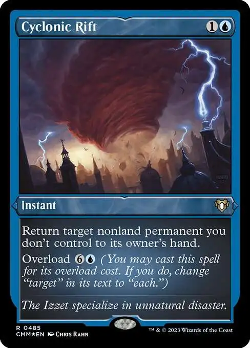 Magic The Gathering Commander Masters Single Card Rare Cyclonic Rift 485  Etched FOIL - ToyWiz