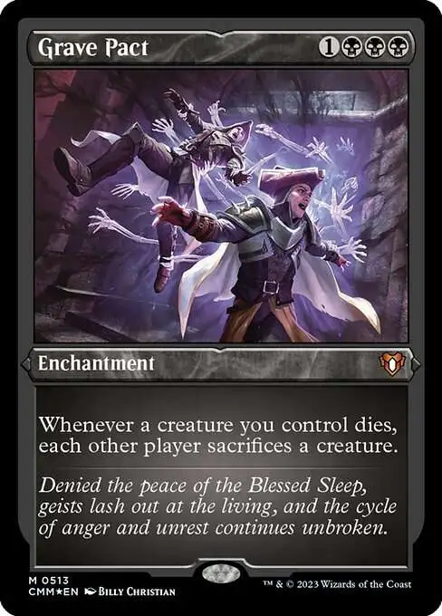 Magic The Gathering Commander Masters Single Card Mythic Rare Grave Pact  513 Etched FOIL - ToyWiz