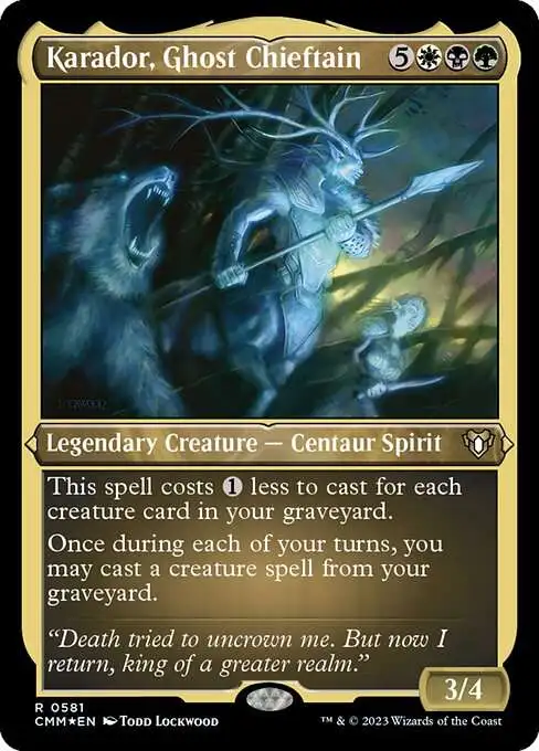 Magic The Gathering Commander Masters Single Card Rare Karador, Ghost  Chieftain 581 Etched FOIL - ToyWiz
