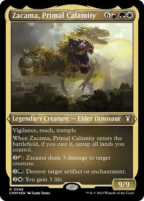 MtG Commander Masters Rare Zacama, Primal Calamity #598 [Etched FOIL]