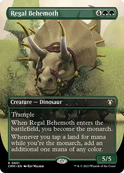 MtG Commander Masters Rare Regal Behemoth #651 [Borderless FOIL]