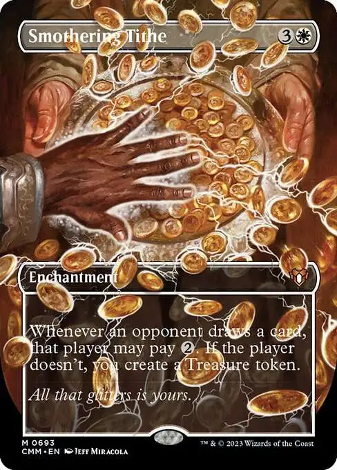 MtG Commander Masters Smothering Tithe #693 [Borderless FOIL]