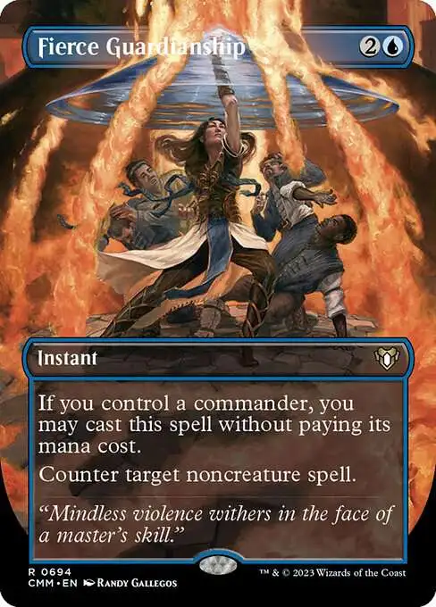 MtG Commander Masters Fierce Guardianship #694 [Borderless FOIL]