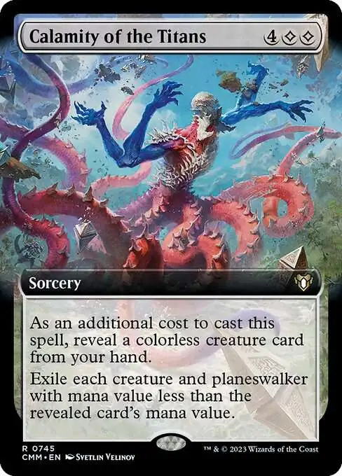 Magic The Gathering Commander Masters Single Card Rare Calamity of the  Titans 745 Extended Art FOIL - ToyWiz