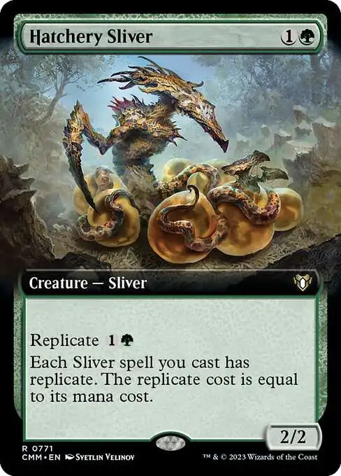 MtG Commander Masters Rare Hatchery Sliver #771 [Extended Art]