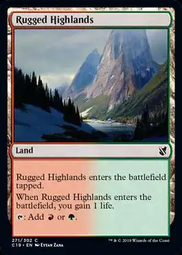 MtG Commander 2019 Common Rugged Highlands #271