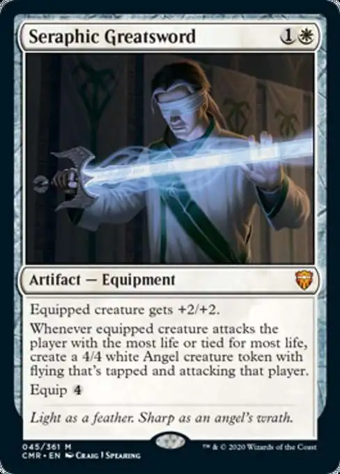 MtG Trading Card Game Commander Legends Mythic Rare Foil Seraphic Greatsword #45 MtG Trading Card Game Commander Legends Mythic Rare Foil Seraphic Greatsword #45