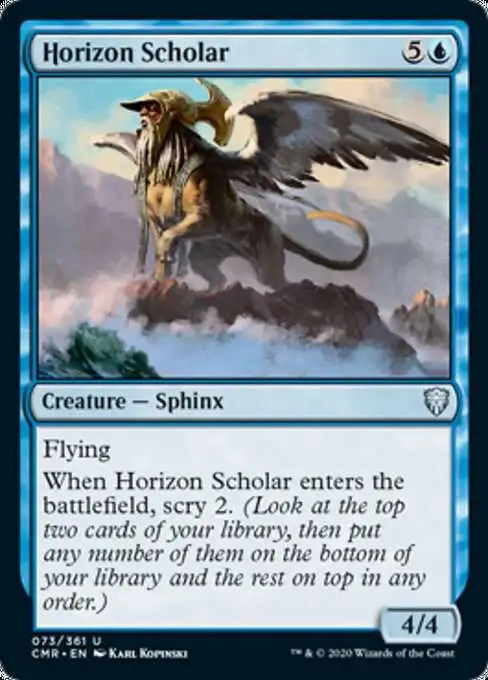 MtG Trading Card Game Commander Legends Uncommon Foil Horizon Scholar #73