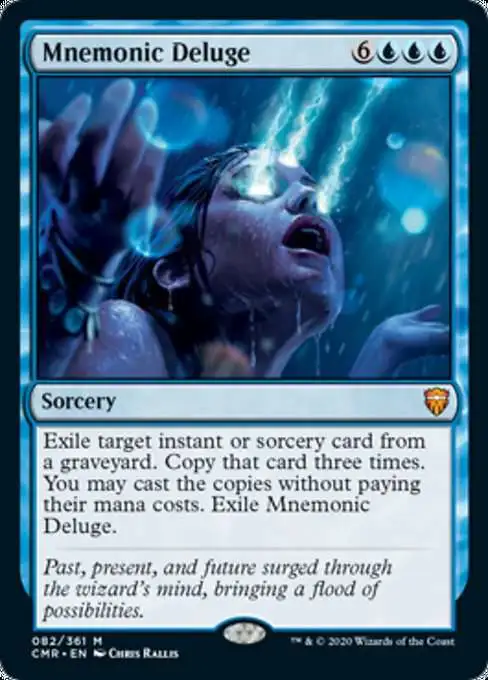 MtG Trading Card Game Commander Legends Mythic Rare Foil Mnemonic Deluge #82