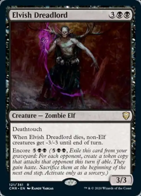 MtG Trading Card Game Commander Legends Rare Elvish Dreadlord #121