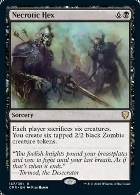 MtG Trading Card Game Commander Legends Rare Necrotic Hex #137