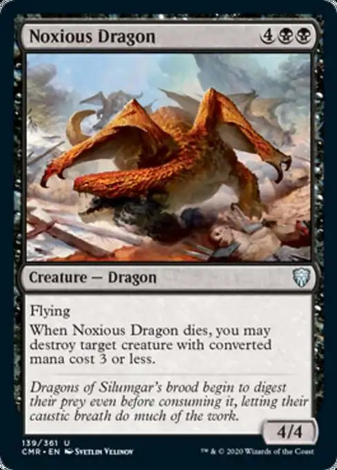MtG Trading Card Game Commander Legends Uncommon Foil Noxious Dragon #139