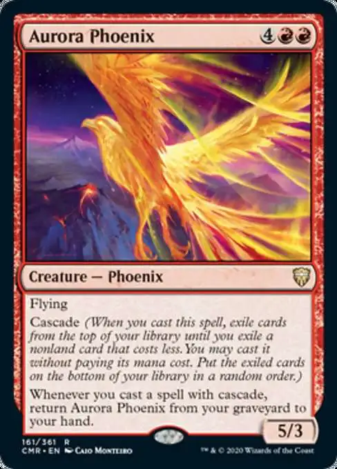 MtG Trading Card Game Commander Legends Rare Aurora Phoenix #161