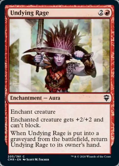 MtG Trading Card Game Commander Legends Common Undying Rage #205