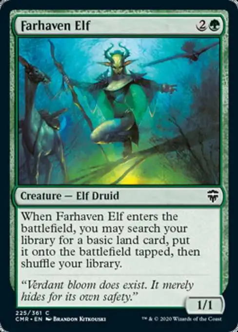 MtG Trading Card Game Commander Legends Common Farhaven Elf #225