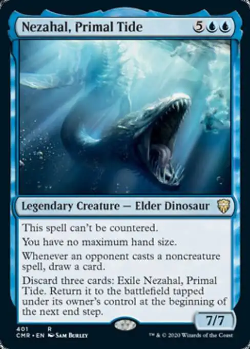 MtG Trading Card Game Commander Legends Rare Nezahal, Primal Tide #401 [Commander Deck]