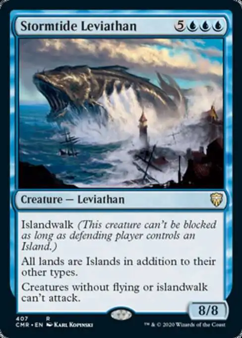 MtG Trading Card Game Commander Legends Rare Stormtide Leviathan #407 [Commander Deck]