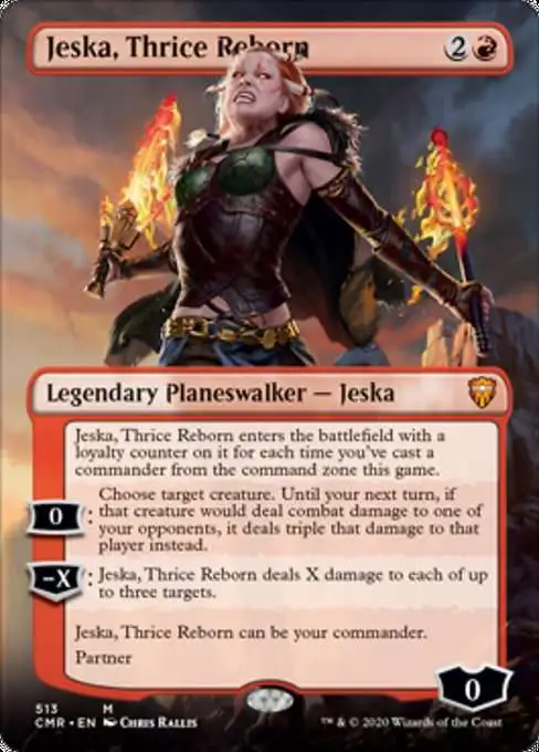 MtG Trading Card Game Commander Legends Mythic Rare Jeska, Thrice Reborn #513 [Borderless Planeswalker, Foil]