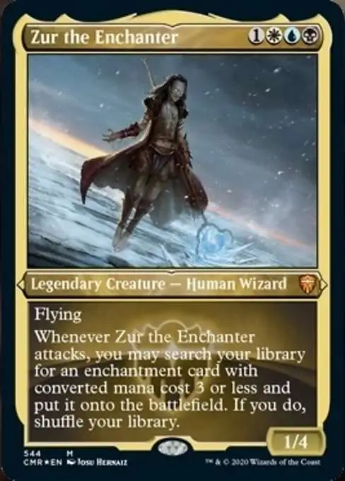 MtG Trading Card Game Commander Legends Mythic Rare Zur the Enchanter #544  [Etched Foil]