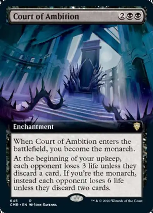 court cards mtg MtG Trading Card Game Commander Legends Rare Court of Ambition #645  [Extended Art]