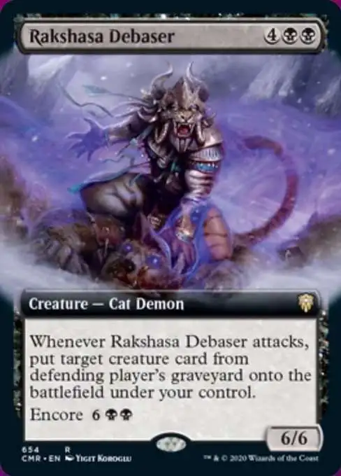 MtG Trading Card Game Commander Legends Rare Rakshasa Debaser #654 [Extended Art]