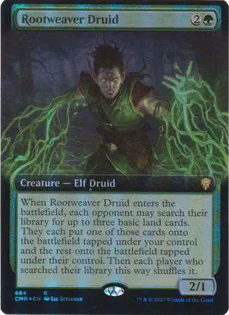 MtG Trading Card Game Commander Legends Rare Rootweaver Druid #684 [Extended Art, Foil]