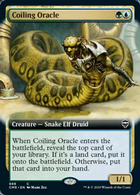 MtG Trading Card Game Commander Legends Common Coiling Oracle #688 [Extended Art]