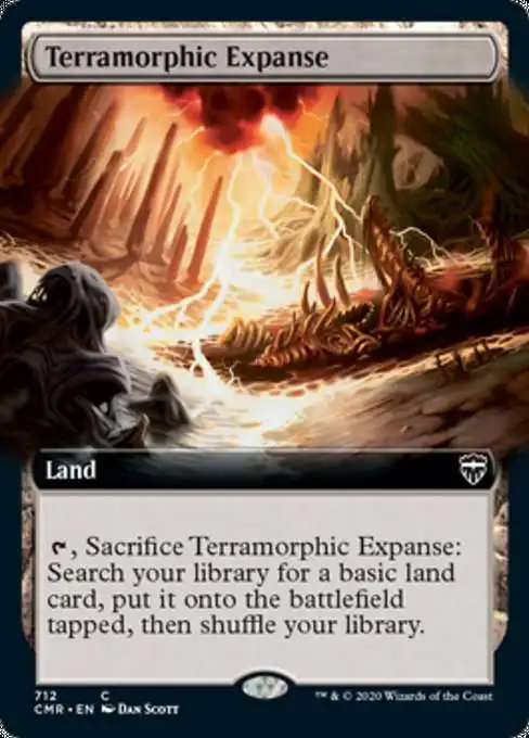 MtG Trading Card Game Commander Legends Common Terramorphic Expanse #712 [Extended Art]