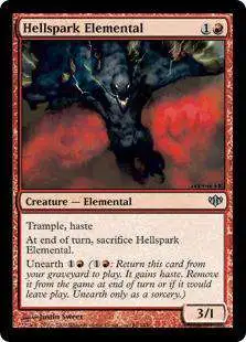 MtG Trading Card Game Conflux Uncommon Foil Hellspark Elemental #65