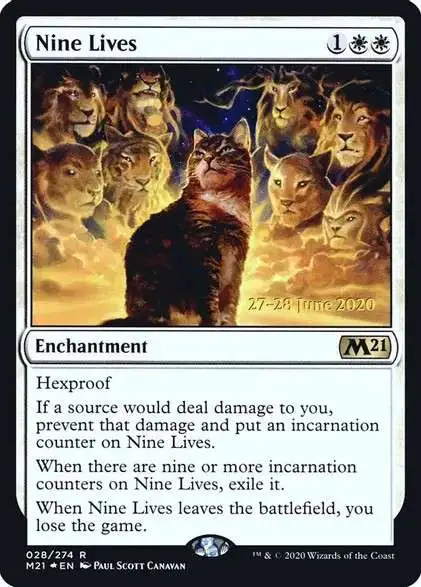 MtG 2021 Core Set Rare Nine Lives #28 [Prerelease foil]