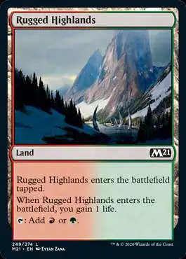 MtG 2021 Core Set Land Rugged Highlands #249