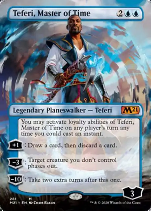 MtG 2021 Core Set Mythic Rare Teferi, Master of Time #281 [Borderless Planeswalker, Foil]