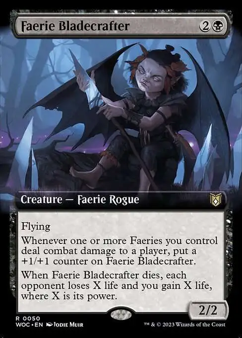 MtG Commander: Wilds of Eldraine Rare Faerie Bladecrafter #50 [Extended Art]