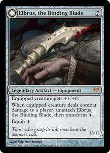 MtG Trading Card Game Dark Ascension Mythic Rare Elbrus, the Binding Blade / Withengar Unbound #147 [Signed by Artist]