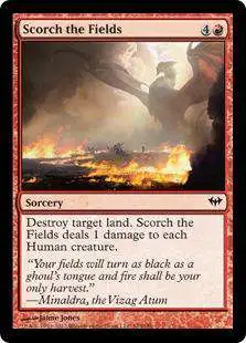 MtG Trading Card Game Dark Ascension Common Foil Scorch the Fields #103