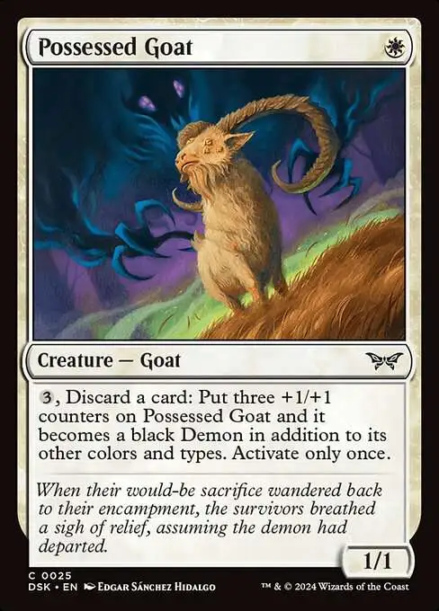 MtG Duskmourn: House of Horror Common Foil Possessed Goat #25