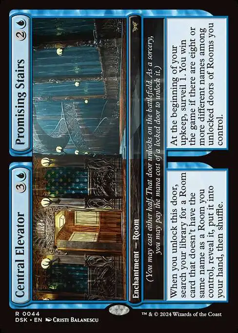 MtG Duskmourn: House of Horror Rare Central Elevator // Promising Stairs #44