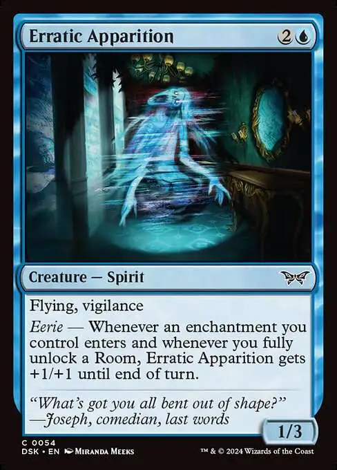 Magic The Gathering Duskmourn House of Horror Single Card Common Erratic  Apparition 54 FOIL - ToyWiz