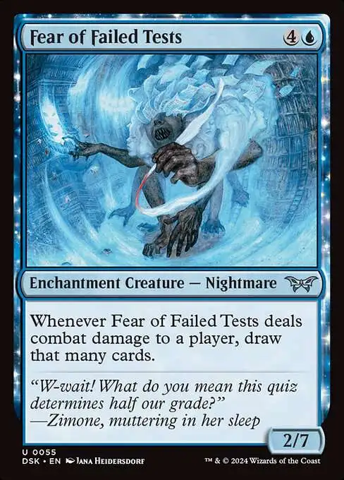Magic the Gathering Duskmourn: House of Horror Uncommon Fear of Failed Tests #55 Magic the Gathering Duskmourn: House of Horror Uncommon Fear of Failed Tests #55