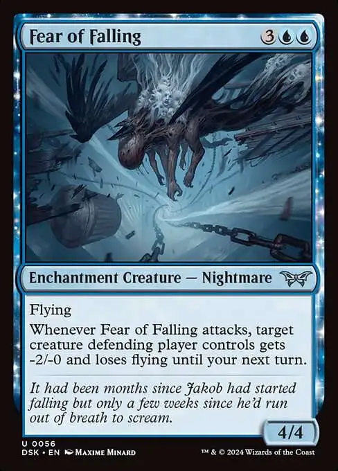 Magic The Gathering Duskmourn House of Horror Single Card Uncommon Fear of  Falling 56 FOIL - ToyWiz
