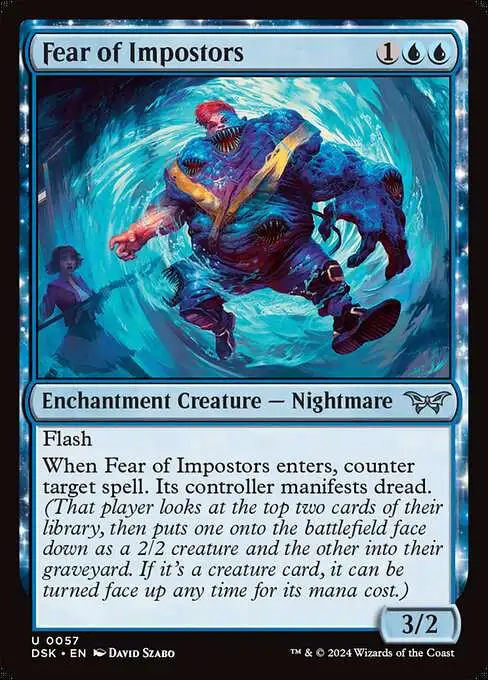 best cards duskmourn mtg Magic The Gathering House of Horror Single Card Uncommon Fear of Impostors 57 Duskmourn Draft Cheat Sheet :