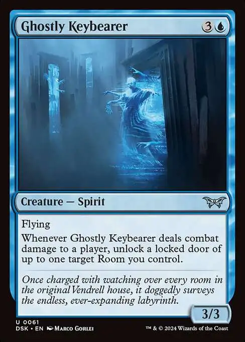 Magic The Gathering Duskmourn House of Horror Single Card Uncommon Ghostly Keybearer 61 - ToyWiz Magic The Gathering Duskmourn House of Horror Single Card Uncommon Ghostly Keybearer 61 - ToyWiz
