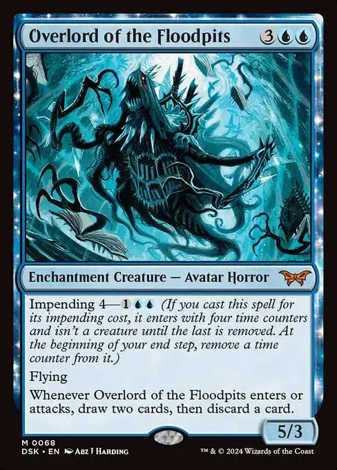duskmourn mtg card prices Magic The Gathering House of Horror Single Mythic Rare Overlord of the Floodpits 68 FOIL (Look at the top two cards of your library The Lord of Pain (borderless)