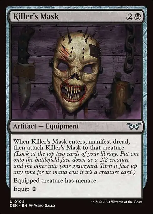 Magic The Gathering Duskmourn House of Horror Single Card Uncommon Killers  Mask 104 - ToyWiz