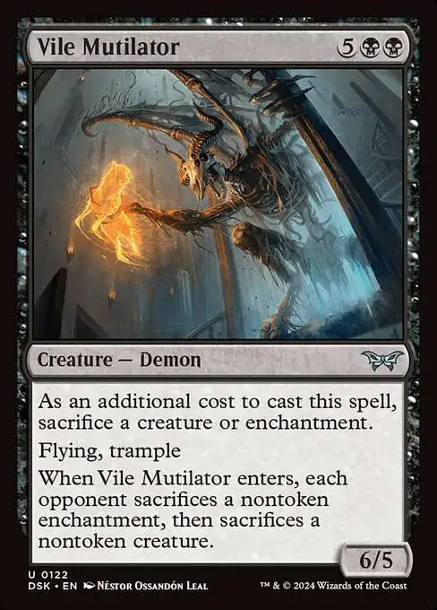 MtG Duskmourn: House of Horror Uncommon Foil Vile Mutilator #122